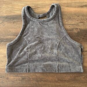 Aerie Gray Ribbed corduroy keyhole bra XL